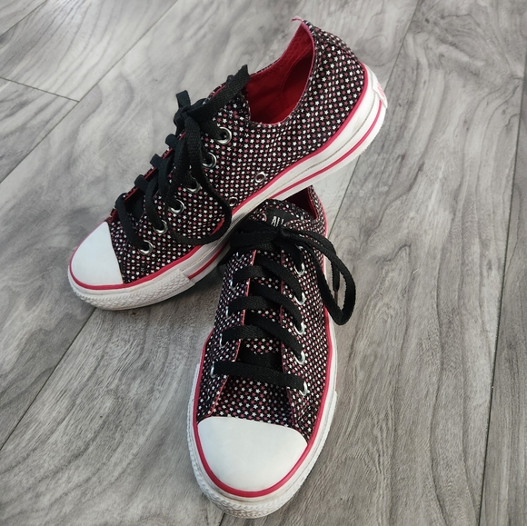 Converse All*Star Pink & Black Stars Sneakers size Women's 9, Men's 7 - Picture 3 of 8